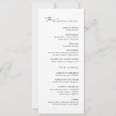 モダンエレガントミニマルScript Chic結婚式 プログラム (裏面)