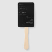 モダンエレガントミニマルScript Chic結婚式 プログラム ハンドファン (正面)