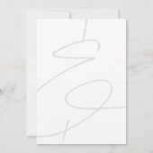 モダンエレガントミニマルScript White Gray Add Photo セーブザデート (裏面)