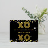 モダンエレガントミニマルXO 箔シーズンポストカード (立ち正面)