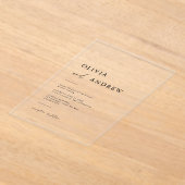 モダンエレガントミニマ結婚リスト アクリル招待状 (レイダウン)