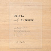 モダンエレガントミニマ結婚リスト アクリル招待状 (正面)