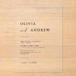 モダンエレガントミニマ結婚リスト アクリル招待状