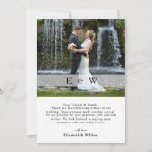 モダンエレガントミニマ結婚リスト サンキューカード (裏面)