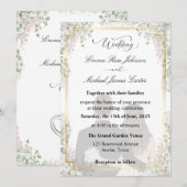 モダンエレガントミニマ結婚リスト | スクリプトフォント 招待状 (正面/裏面)