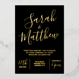 モダンエレガントミニマ結婚リスト 箔招待状