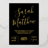 モダンエレガントミニマ結婚リスト 箔招待状 (正面)