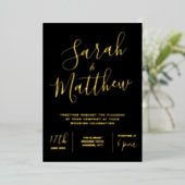 モダンエレガントミニマ結婚リスト 箔招待状 (立ち正面)