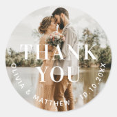 モダンエレガントミニマ結婚ル写真感謝していは ラウンドシール (正面)