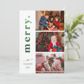 モダンエレガントメリーグラデーションGreen写真 シーズンカード (スタンド正面)