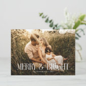 モダンエレガントメリータイポグラフィと明るい写真 シーズンカード (スタンド正面)