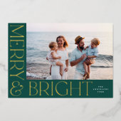 モダンエレガントメリーBright 1 Photo Green金ゴールド 箔シーズンカード (正面)