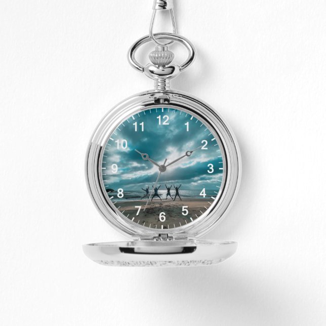 モダンエレガントモノグラムのクラシックネイビーブルーメンズ 腕時計 (正面)