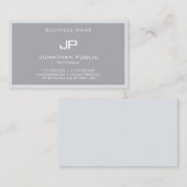 モダンエレガントモノグラムのグレー極小主義プレーン 名刺 (正面/裏面)