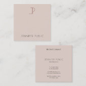 モダンエレガントモノグラムのテンプレート スクエア名刺 (正面/裏面)