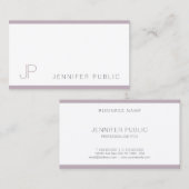 モダンエレガントモノグラムのデザインシンプルプレーン 名刺 (正面/裏面)