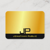 モダンエレガントモノグラムのフェイク金ゴールドテンプレート 名刺 (正面)