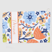 モダンエレガントモノグラムのフローラ ゴルフタオル (横)