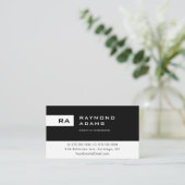 モダンエレガントモノグラムのプロフェッショナルシンプル 名刺 (スタンド正面)