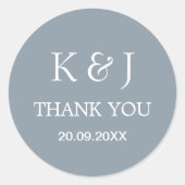 モダンエレガントモノグラムサンキュー結婚式の引き出物 ラウンドシール (正面)