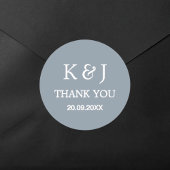 モダンエレガントモノグラムサンキュー結婚式の引き出物 ラウンドシール