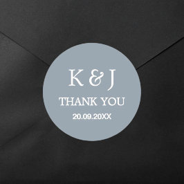 モダンエレガントモノグラムサンキュー結婚式の引き出物 ラウンドシール