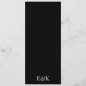 モダンエレガントモノグラ結婚ム白黒 メニュー (裏面)