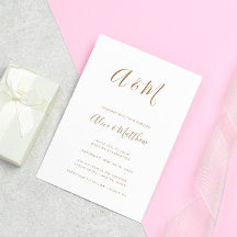 モダンエレガントモノグラ結婚ム金ゴールド