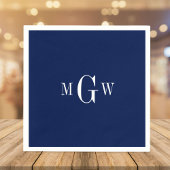 モダンエレガントモノグ結婚ラシンプルム スタンダードカクテルナプキン