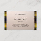 モダンエレガントユニーク金ゴールドストライプ 名刺 (裏面)