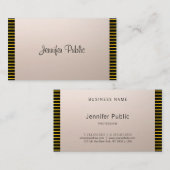 モダンエレガントユニーク金ゴールドストライプ 名刺 (正面/裏面)