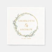 モダンエレガントユーカリ結婚の スタンダードカクテルナプキン (正面)