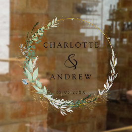 モダンエレガントユーカリ結婚ス ウィンドウサイン