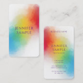 モダンエレガントレインボーカスタムカラーテンプレート 名刺 (正面/裏面)