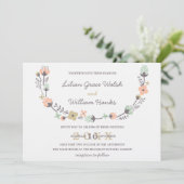 モダンエレガントレトロフローラ結婚リース 招待状 (スタンド正面)