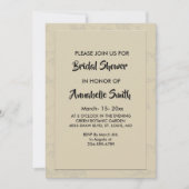 モダンエレガントロマンチック ブライダルシャワー 招待状 (正面)