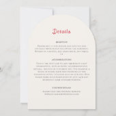 モダンエレガントロマンティックフラワーウェディングリース 招待状 (裏面)