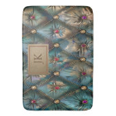 モダンエレガントヴィンテージレザーカラフルダイヤモンド バスマット (正面縦)