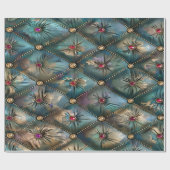 モダンエレガントヴィンテージレザーカラフルダイヤモンド ラッピングペーパー (フラット)