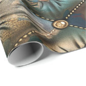 モダンエレガントヴィンテージレザーカラフルダイヤモンド ラッピングペーパー (ロールコーナー)