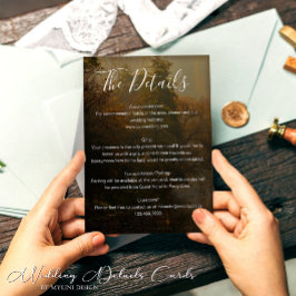 モダンエレガントヴィンテージ素朴秋の結婚式詳細 エンクロージャーカード