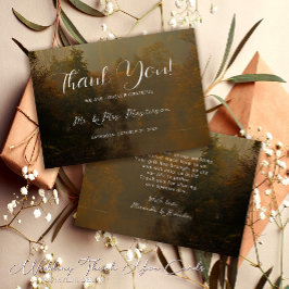 モダンエレガントヴィンテージ素朴秋の結婚式 サンキューカード