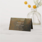 モダンエレガントヴィンテージ素朴秋の結婚式 プレイスカード (裏面)