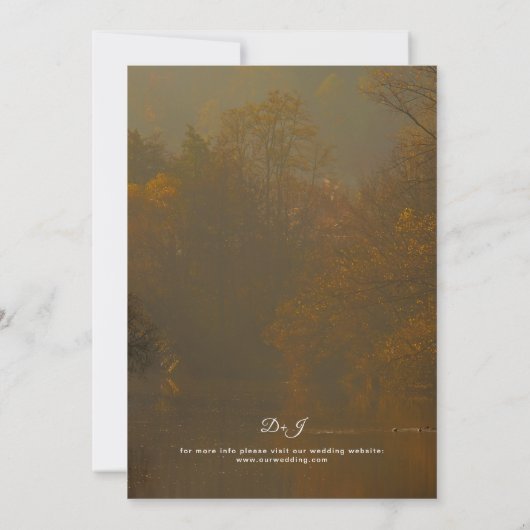 モダンエレガントヴィンテージ素朴秋の結婚式 招待状 (裏面)