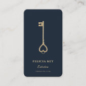 モダンエレガント不動産仲介業者実在エージェントDark Blue 名刺 (正面)