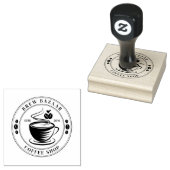 モダンエレガント丸コーヒーのロゴ ラバースタンプ (押印)