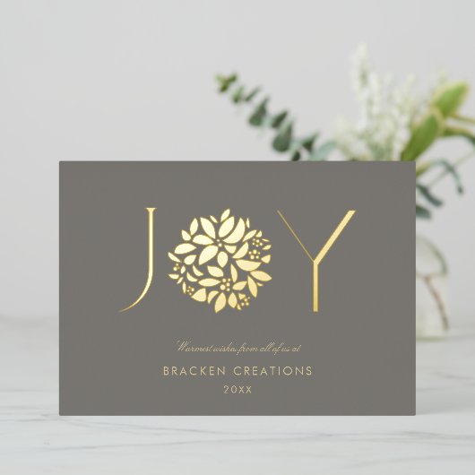 モダンエレガント企業のクリスマス 箔シーズンカード (立ち正面)