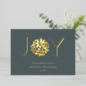 モダンエレガント企業のクリスマス 箔シーズンカード (立ち正面)