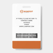 モダンエレガント企業の従業員の写真IDバッジ バッジ (裏面)