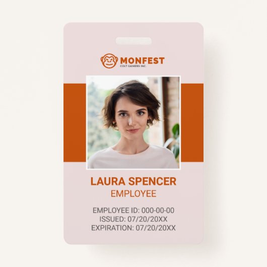 モダンエレガント企業の従業員の写真IDバッジ バッジ (正面)